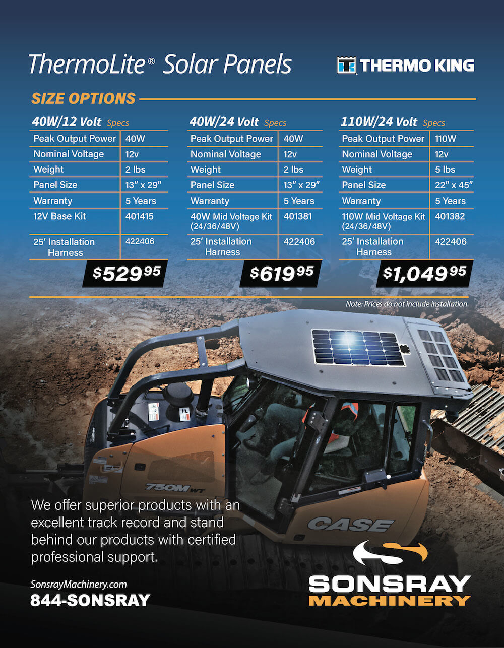 solar panels for earthmovers